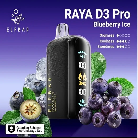 Elf Bar Raya D3 Pro 30K – Blueberry Ice - Vape Shop Delhi