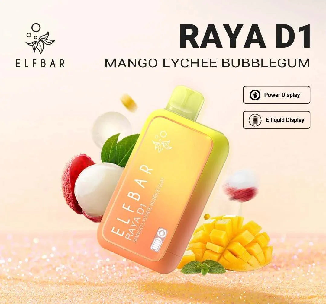 ELF BAR RAYA D1 – Mango Lychee Bubblegum - Vape Shop Delhi