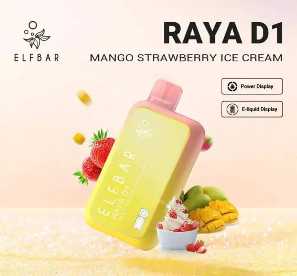 ELF BAR RAYA D1 – Mango Strawberry Ice Cream - Vape Shop delhi