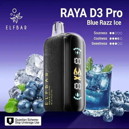 Elf Bar Raya D3 Pro 30K Blue Razz Ice - Vape Shop Delhi