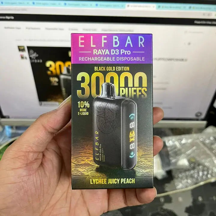 ELF BAR RAYA D3 PRO 30K PUFFS DISPOSABLE VAPE 10% More E-Liquid - Vape Store delhi