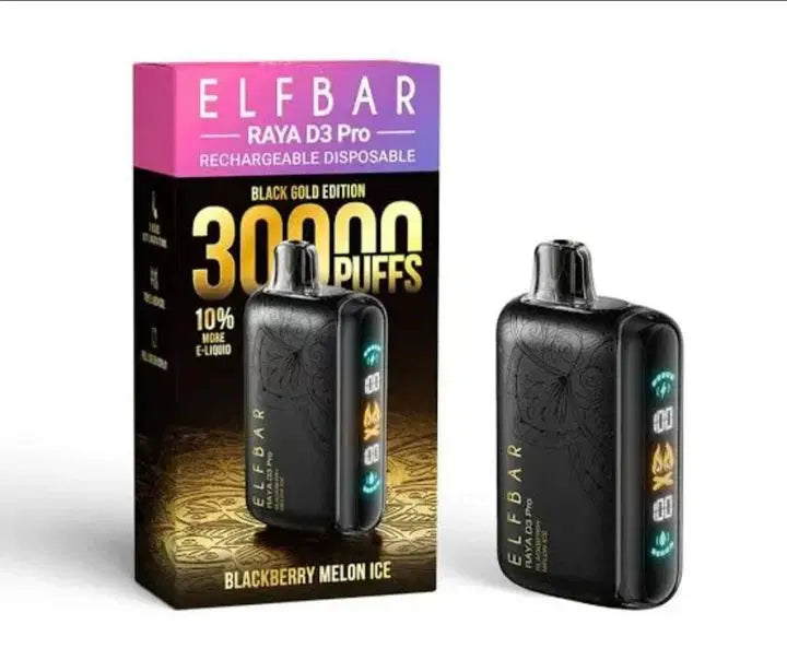 ELF BAR RAYA D3 PRO 30K PUFFS DISPOSABLE VAPE 10% More E-Liquid - Vape Store delhi